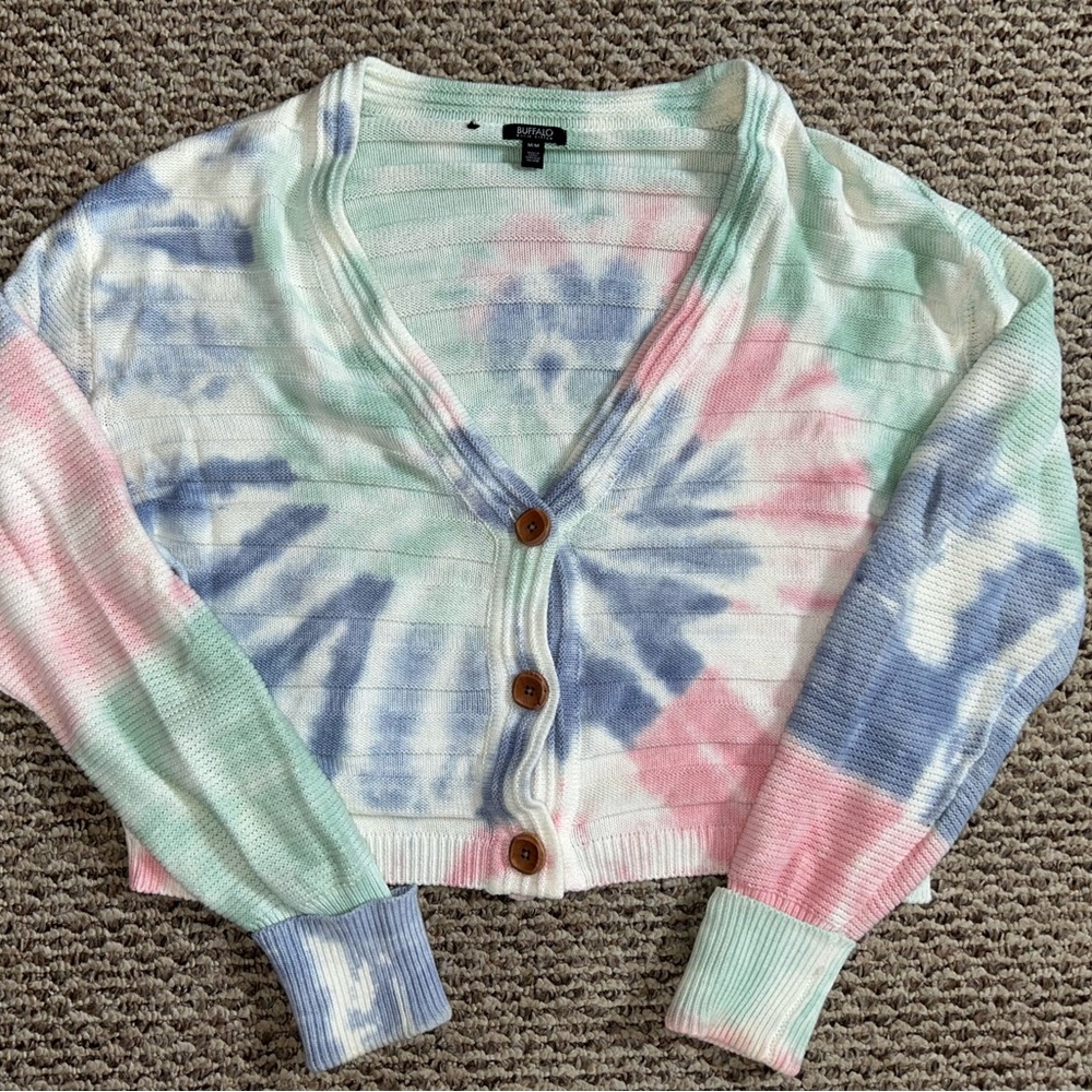Buffalo David Bitton Pastel Tie-Dye Cardigan